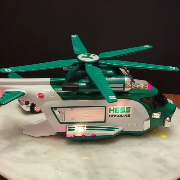 2012 Hess Green and White Helicopter and Rescue Toy - Picture 11 of 14